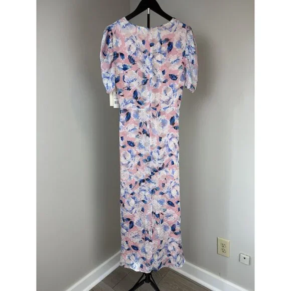 NWT Shoshanna Lorenza Floral Ruched Silk Dress Size 8 Worn by Amanda Kloots $598 - Picture 3 of 10